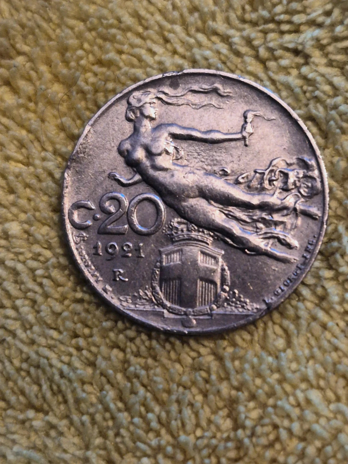 Pièce de 20 centimes italie (1921)