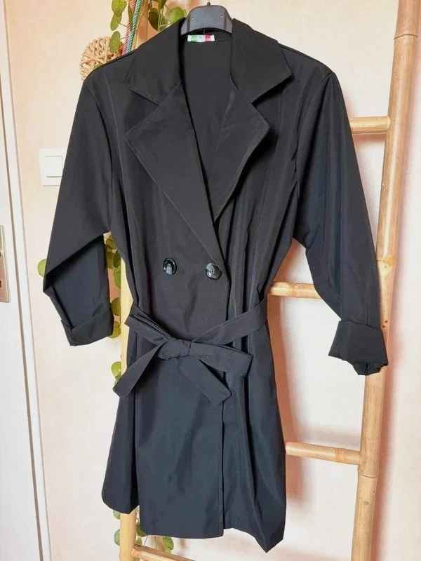 🌸Trench noir déperlant 40/44 belle taille