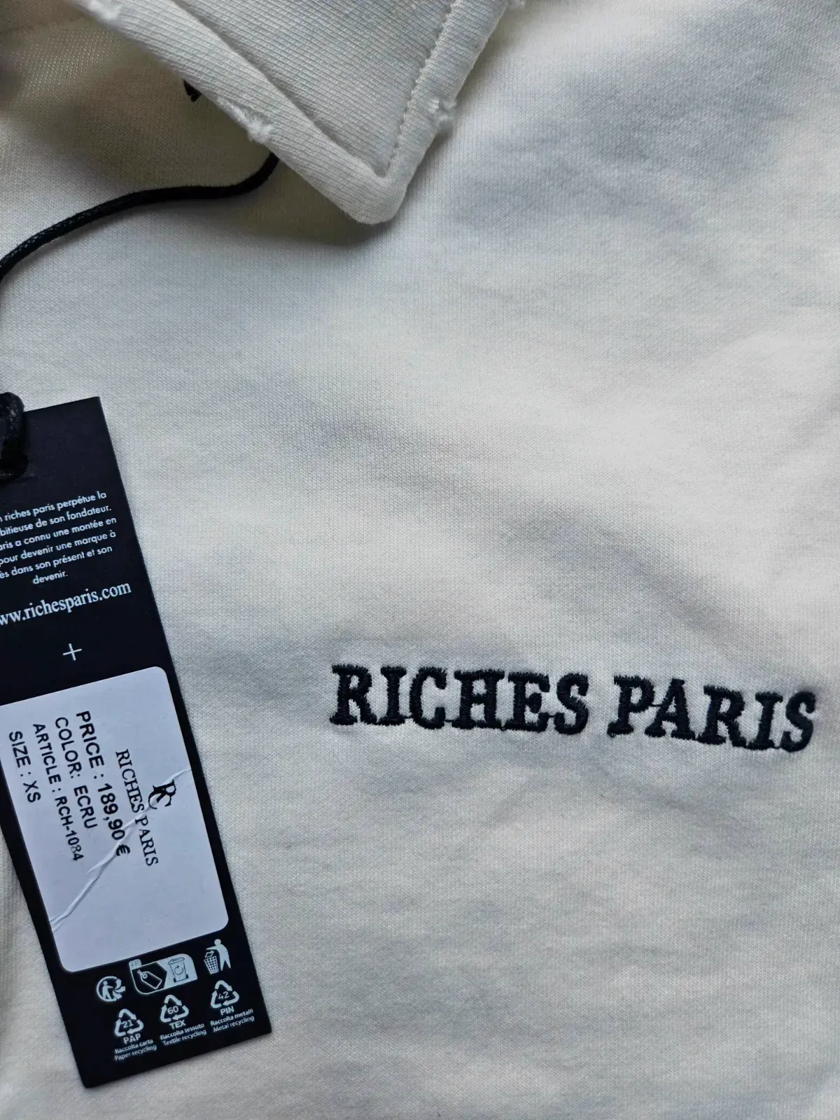 Survêtement blanc col polo manches courtes – Riches Paris – blanc – taille S 4
