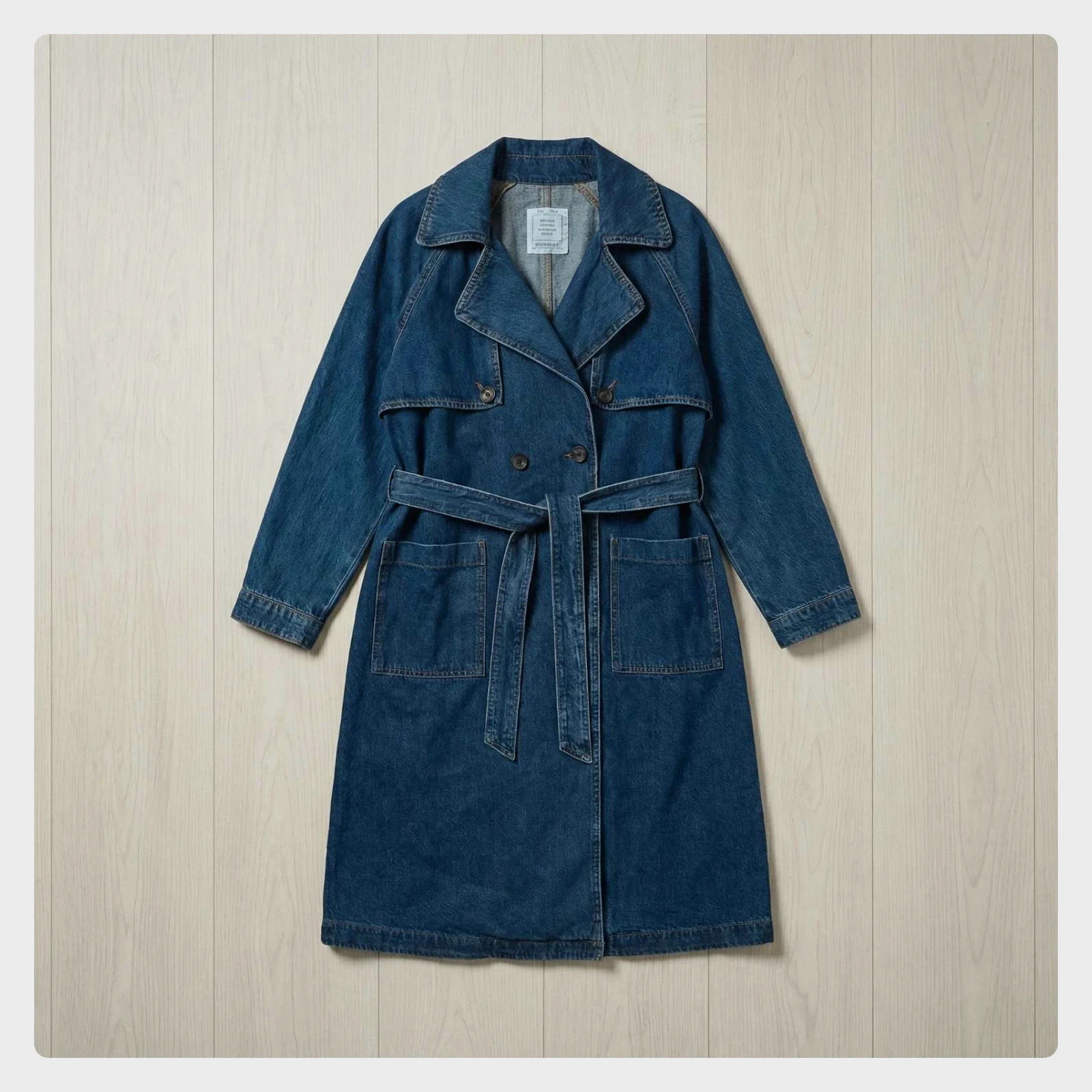 Trench long en jean Pull&Bear – capuche – bleu foncé – taille S – neuf jamais porté