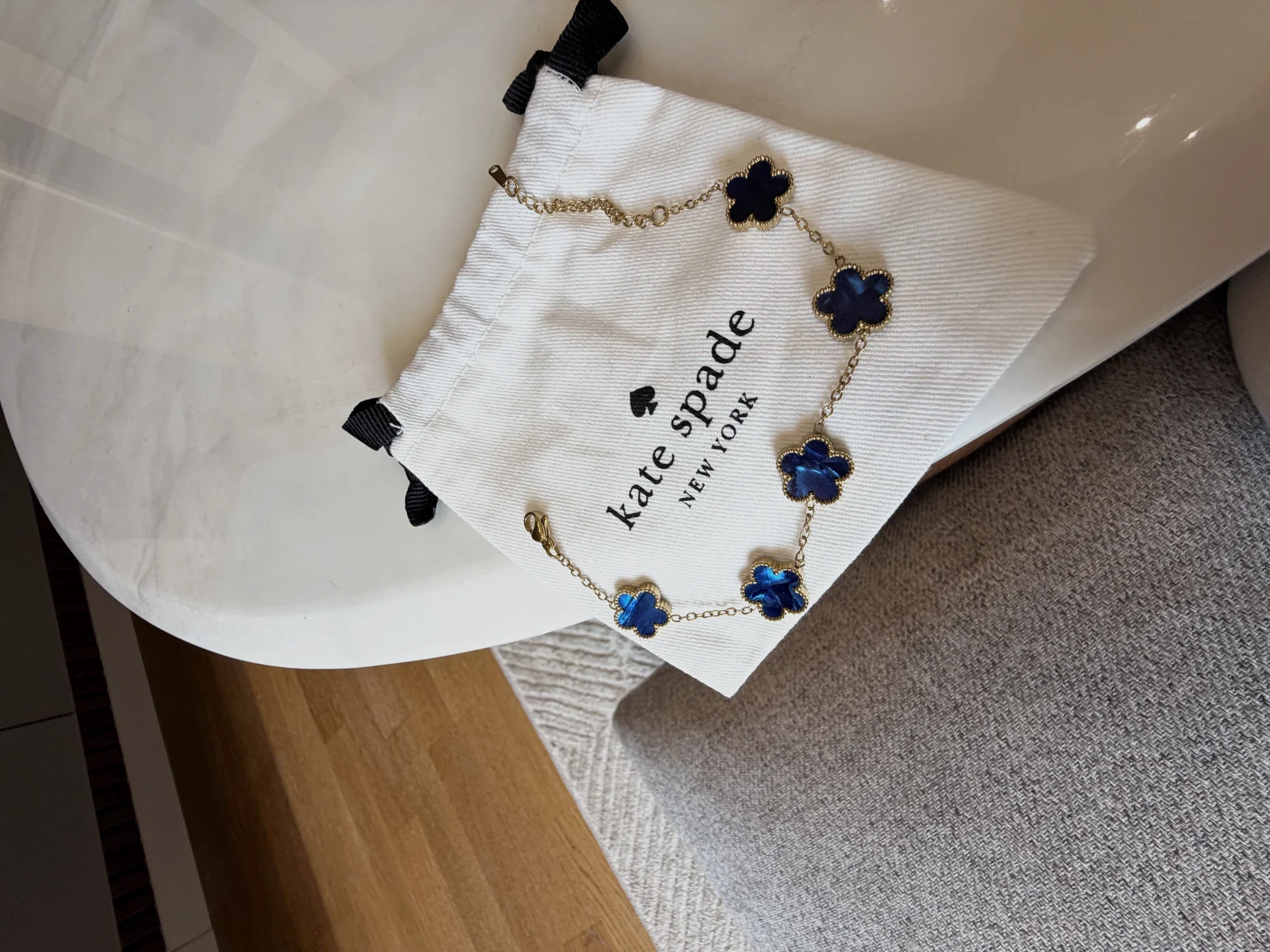 Collier Kate Spade trèfles bleus