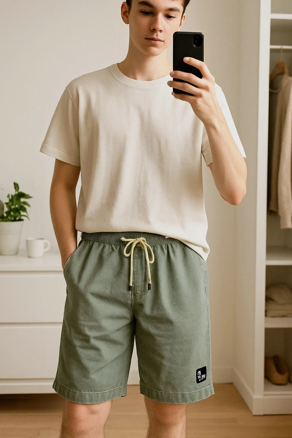 🩳 Short gris avec inscription chinois– Très bon état – Shein – taille M