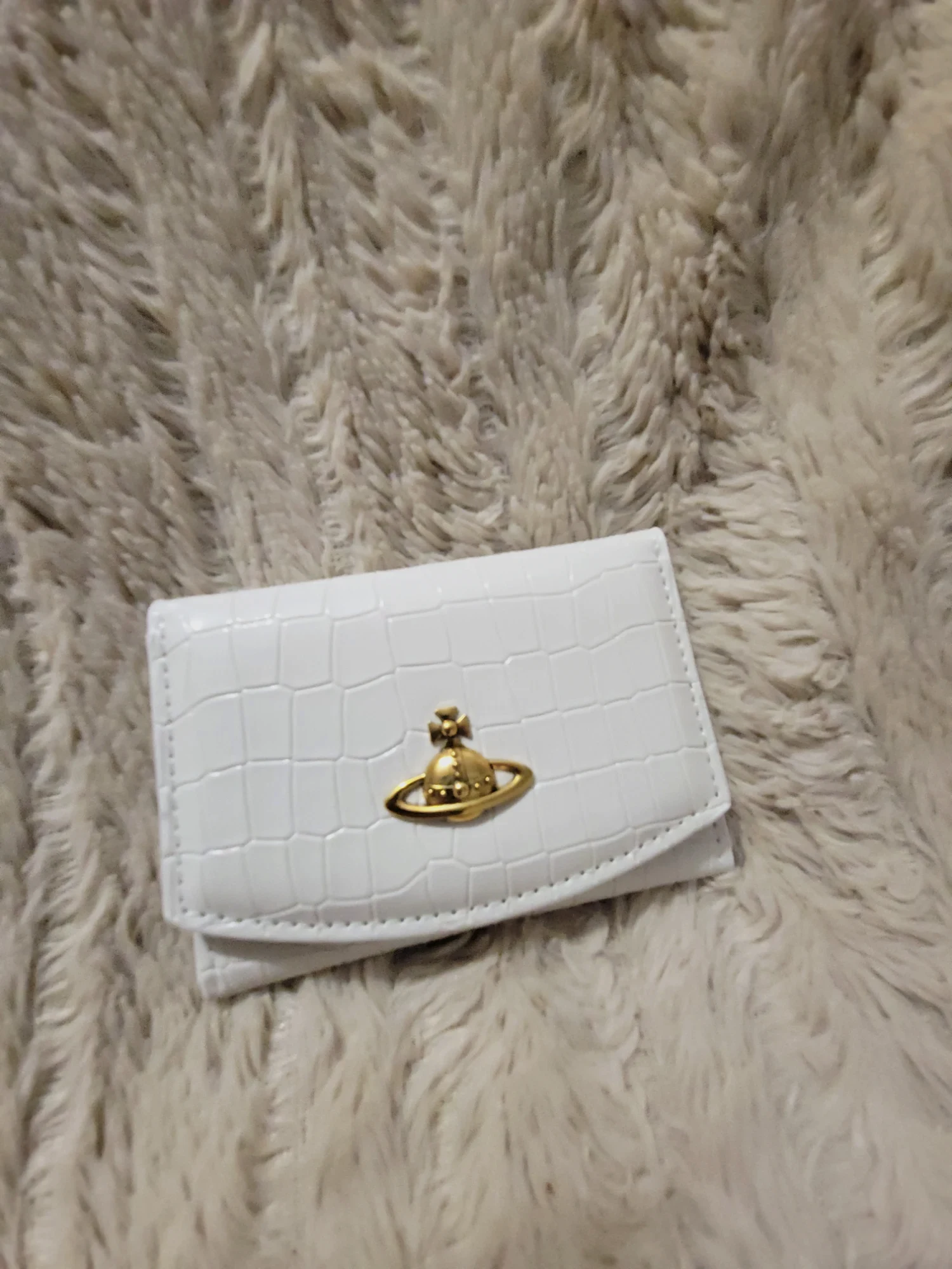 Portefeuille Vivienne Westwood en cuir effet crocodile blanc – Vivienne Westwood – taille Taille unique