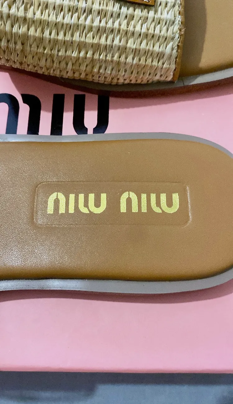 Sandales Miu Miu Raffia Cuir Camel Neuf Taille 40 Authentique – Miu Miu – camel – taille EU 40 3