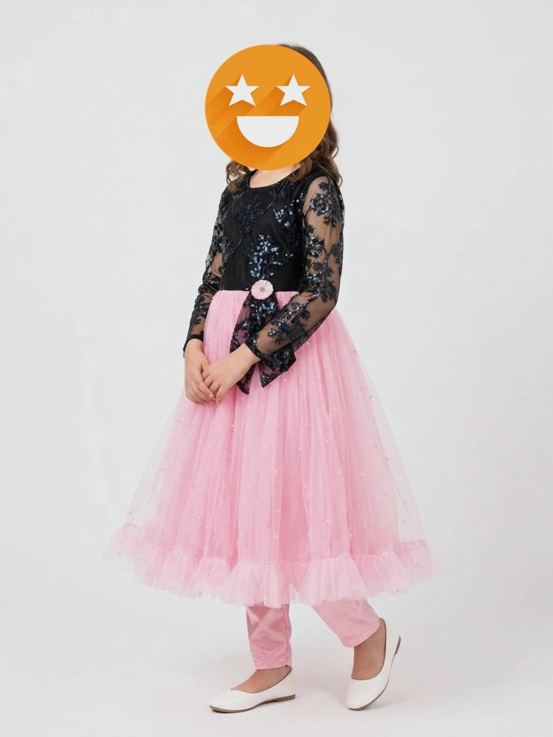 Beautiful 2-Piece Pink & Black Party Outfit / Traditional Set 10 to 12 years