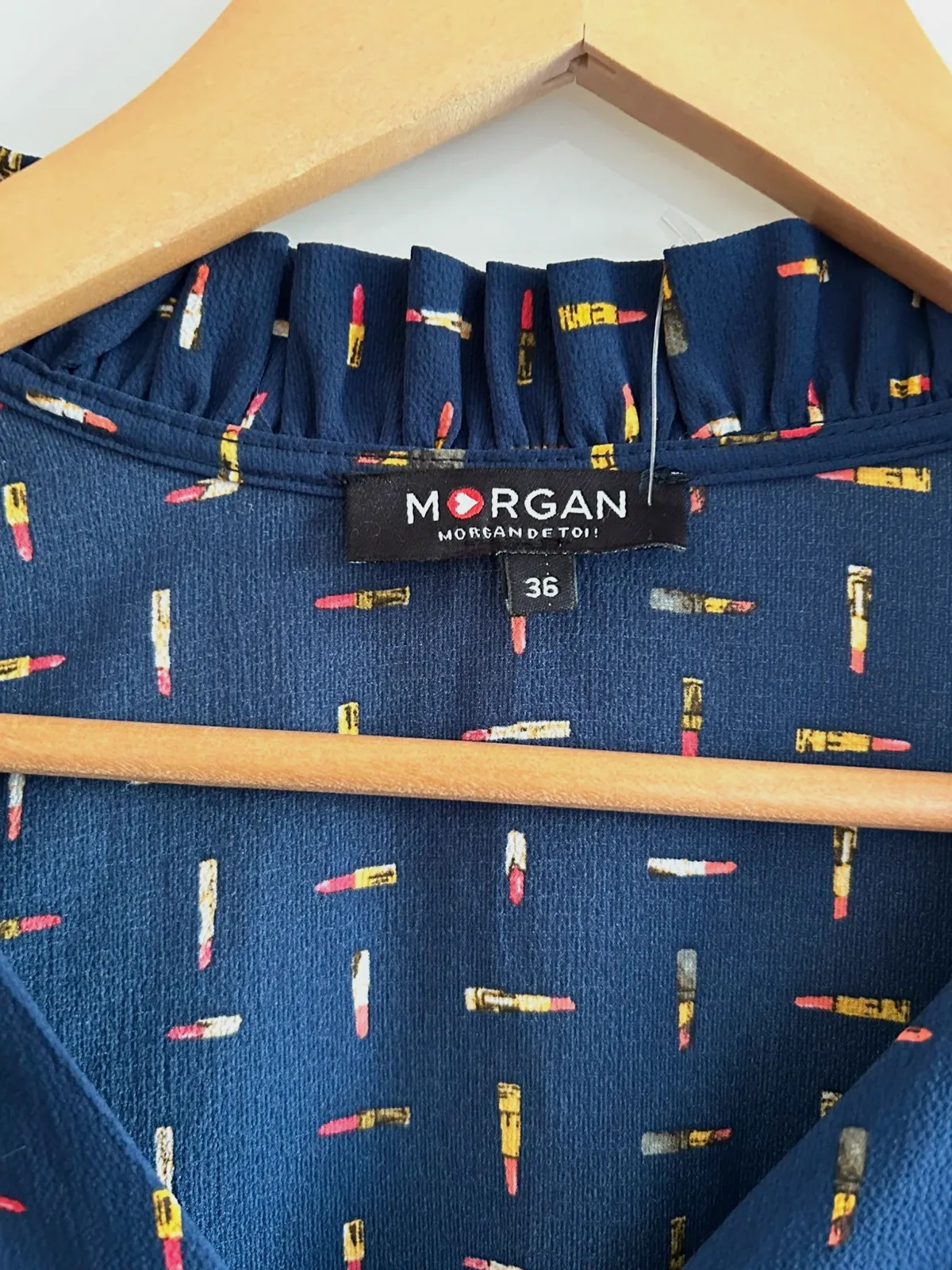 Robe Morgan 36 bleu marine manches longues fluide taille smockée mi-saison – Morgan – taille S / 36 / 8 2