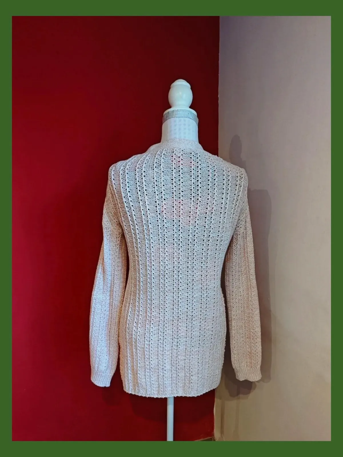 🌺 Chaqueta de punto rosa jaspeado y con diferentes tipos de punto – Clockhouse – taille M / 38 / 10 5