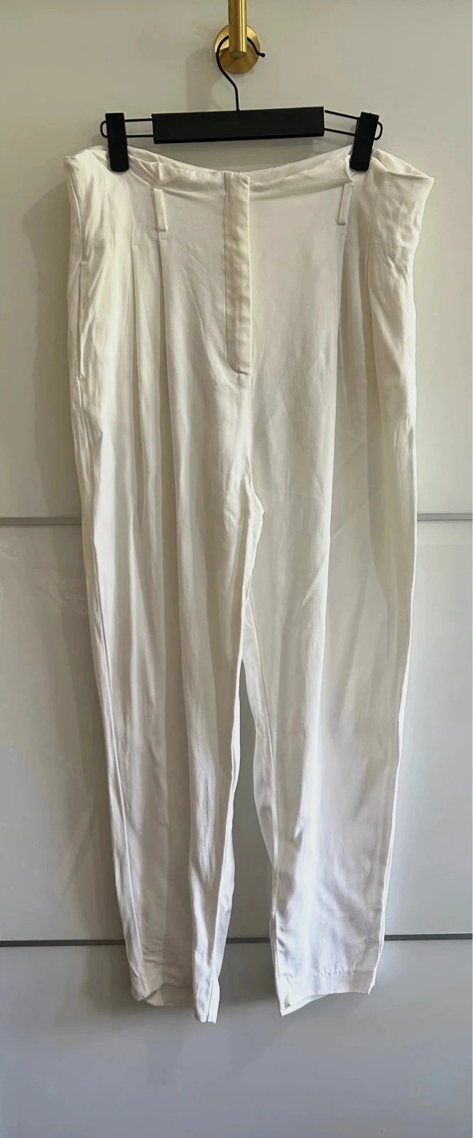 pantalon sarouel Mango 42 blanc fluide chic taille haute