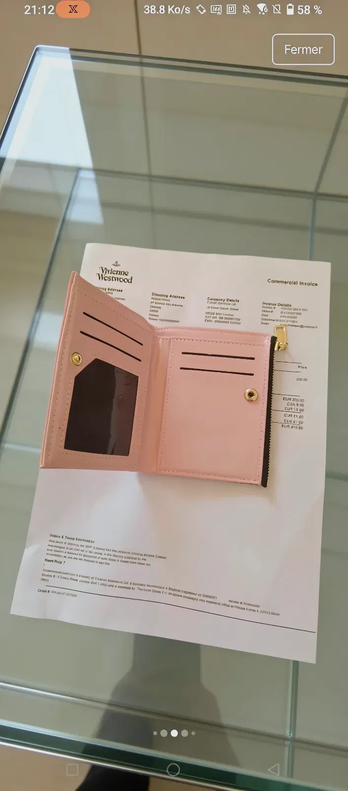 Portefeuille rose avec fenêtre – Vivienne WestWood – rose poudré 2