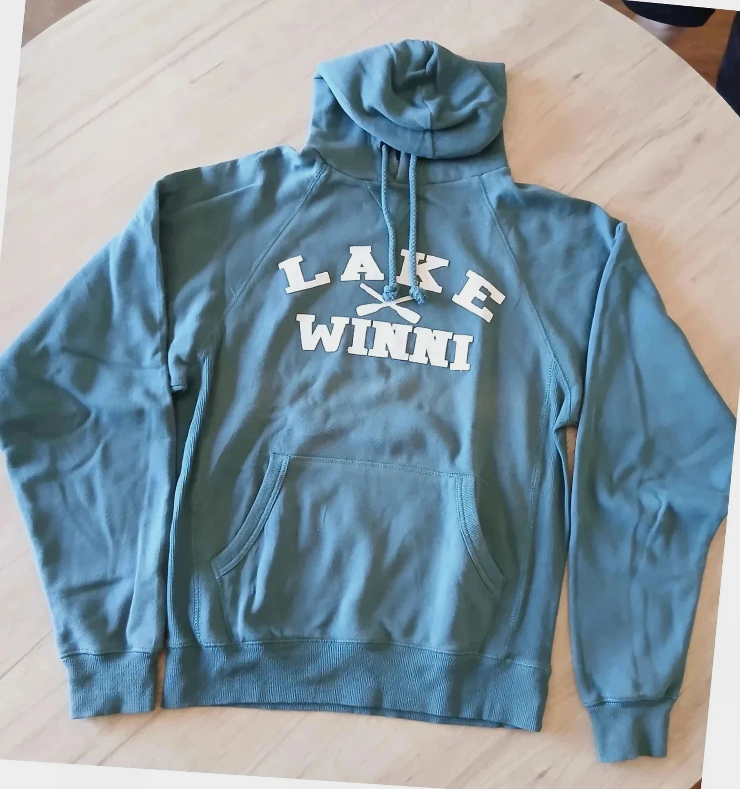 Sweat à capuche Style vintage brodé Lake Winni – Taille S – Blue 84