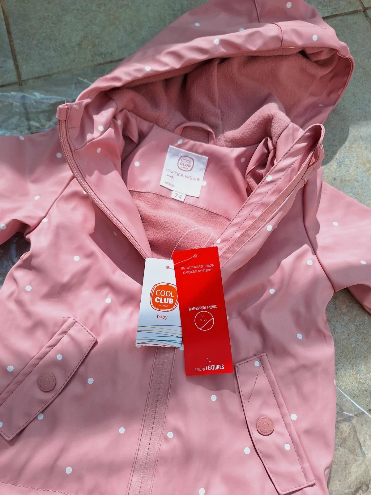 Baby girl rain coat new with tag
