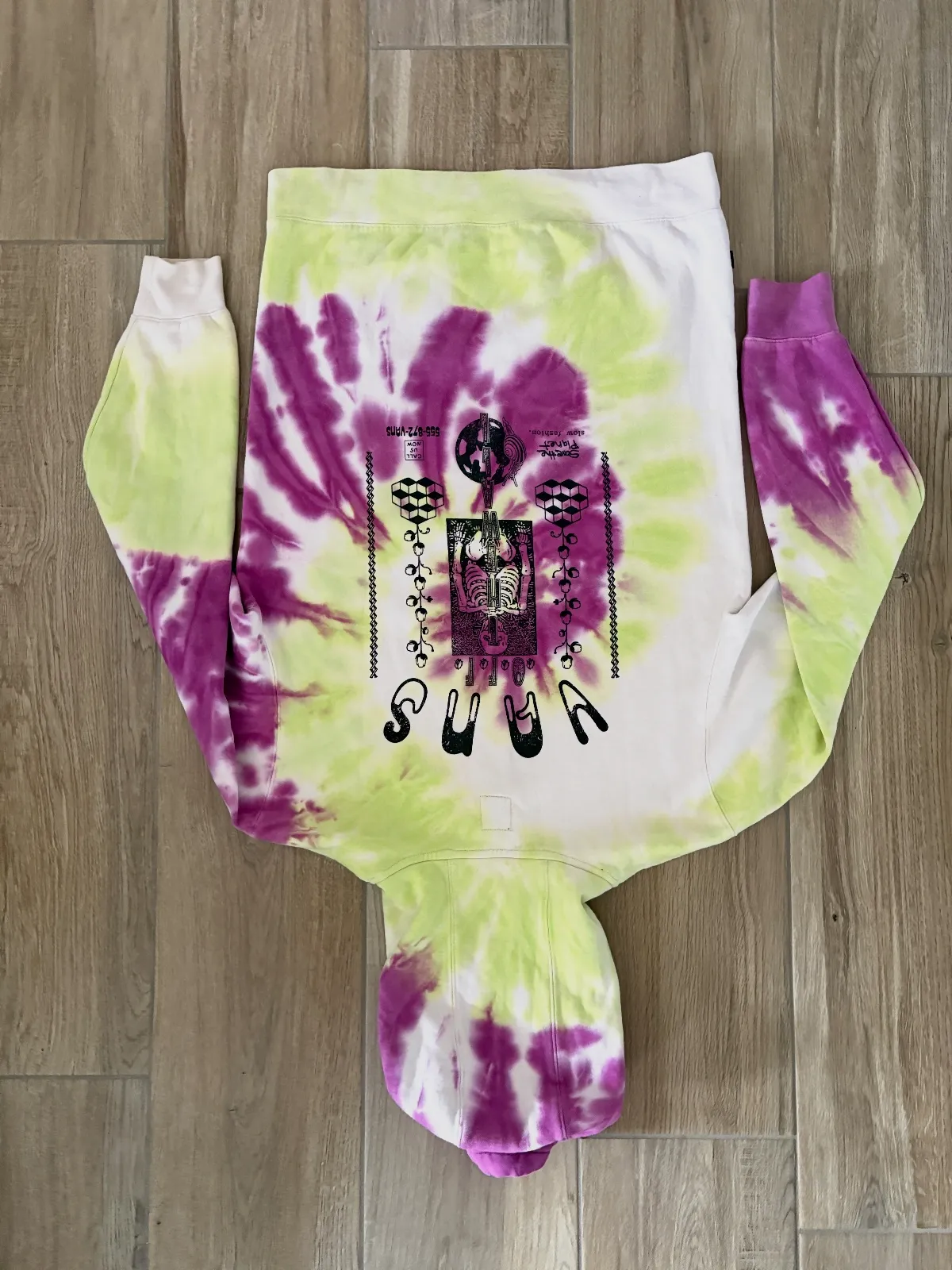 Sweat à Capuche Vans Tie-Dye - Violet/Vert Anis - Taille M - valeur 115€  – Vans – violet/vert anis – taille M 3