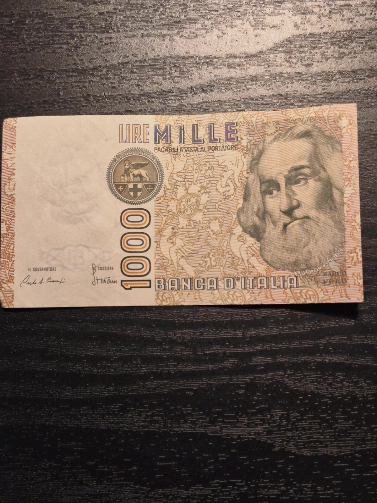 Billet 1000 Lire Italienne Marco Polo Banca d'Italia 1982 N° BD 923104 D