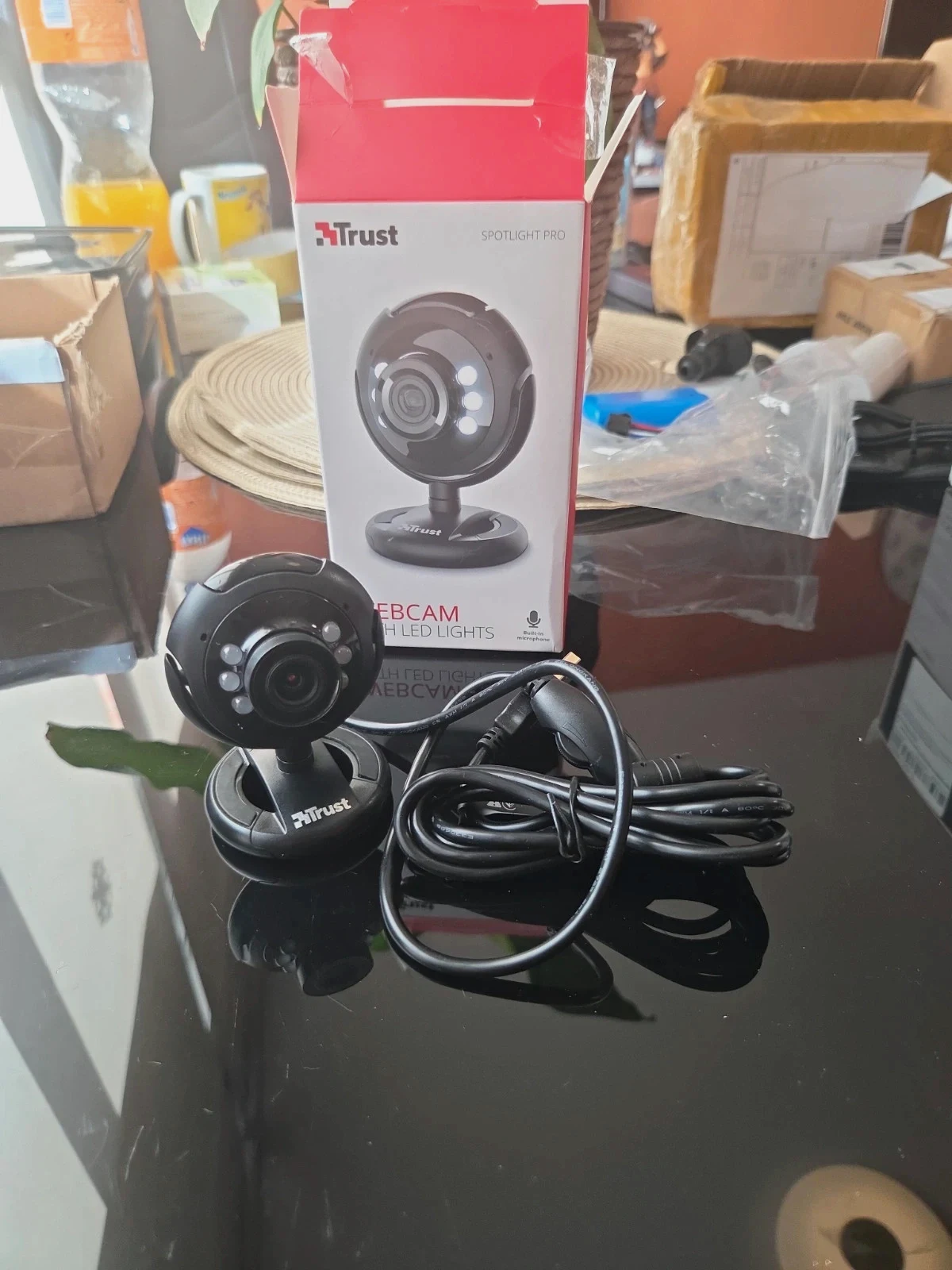 Camara web con luces led y microfono incorporado