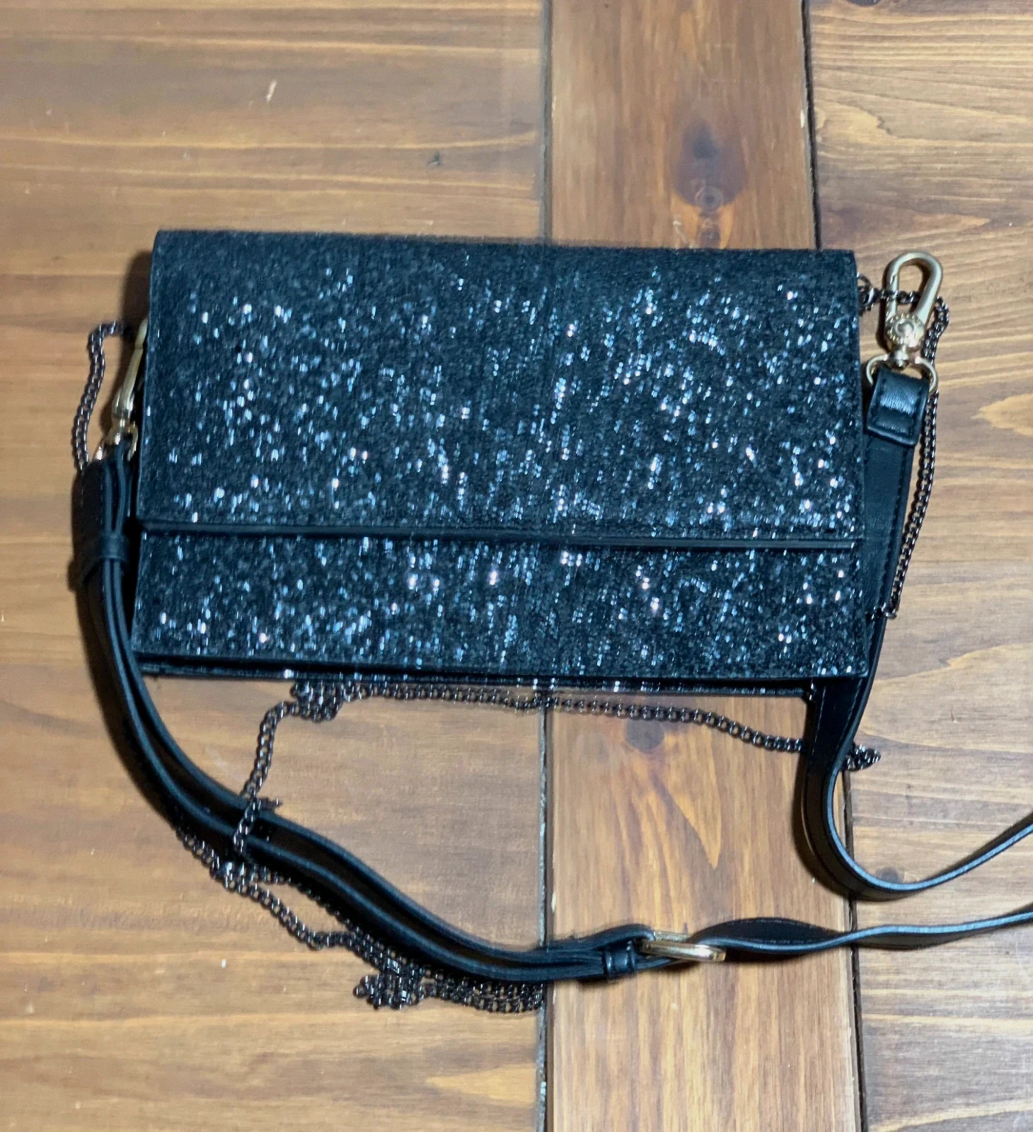 Bolso de mano de fiesta negro | Black party clutch bag | Parfois