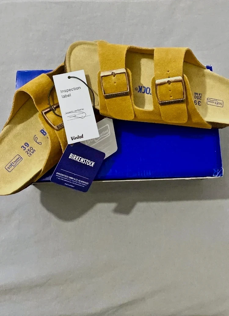 Sandales Birkenstock Arizona Camel Suède Neuf Taille 39 Authentique