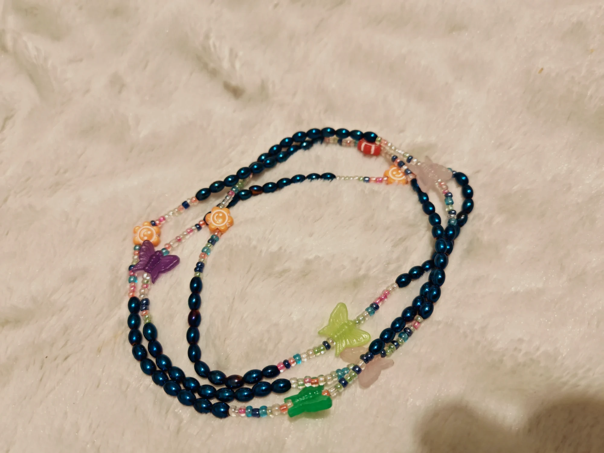 Women waistbeads with Butterfly Charms L/XL 