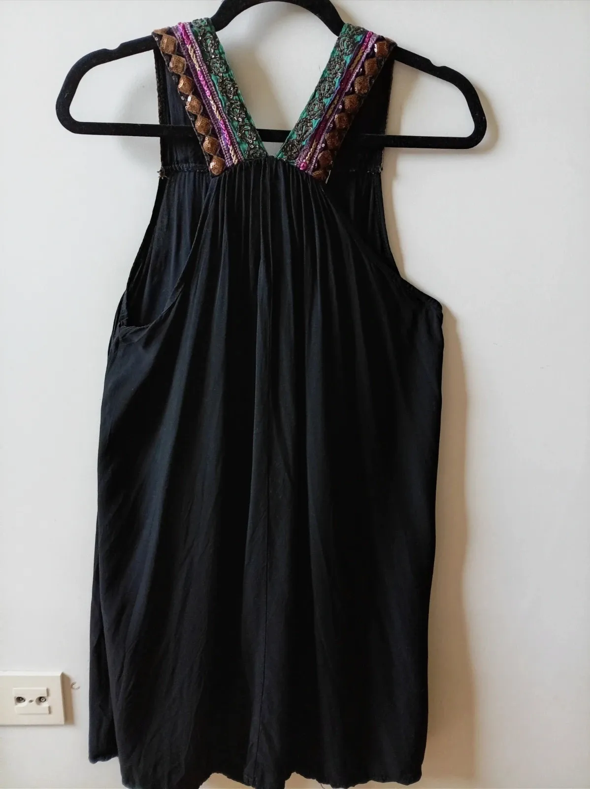 Vestido Negro Boho Chic / Étnico Summer Dress Talla Única / M L – Made In Spain – taille Taille unique 3