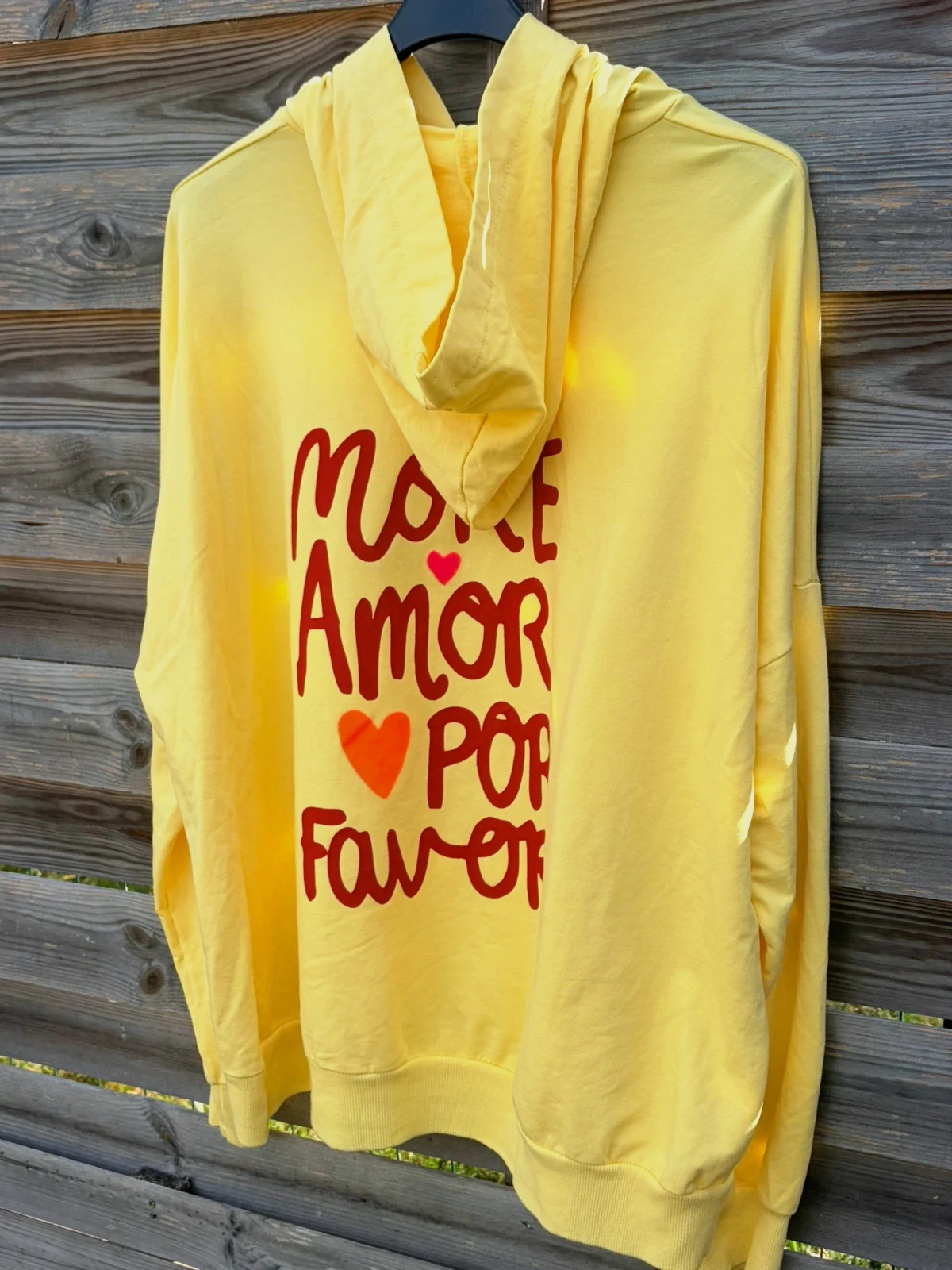 🍋Sweat 40/46 jaune Amor et capuche