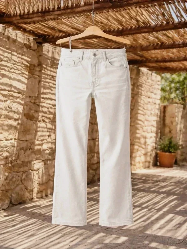Jean American Vintage Blanc Slim Taille Haute – État Neuf