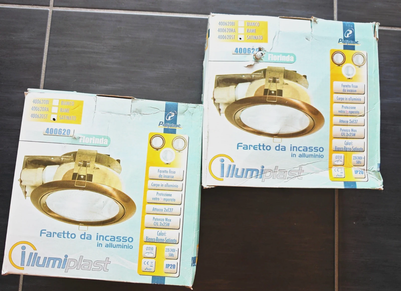 Lot 2 Spots Encastrables Poliplast Florinda 230mm Neufs (E27)