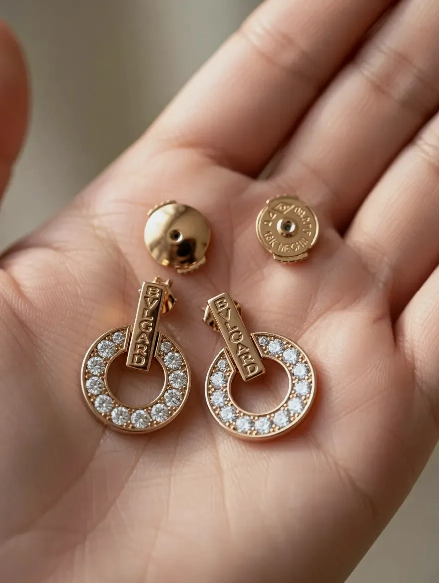 Boucles d'oreilles Bvlgard dorées cristaux – Bvlgard – doré – taille Taille unique 2