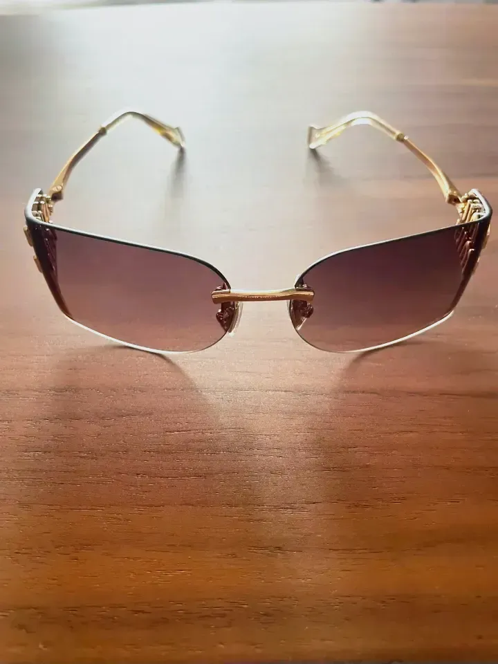 Lunettes de soleil doré vintage à verres dégradés miu – Miu miu – doré – taille Taille unique 4