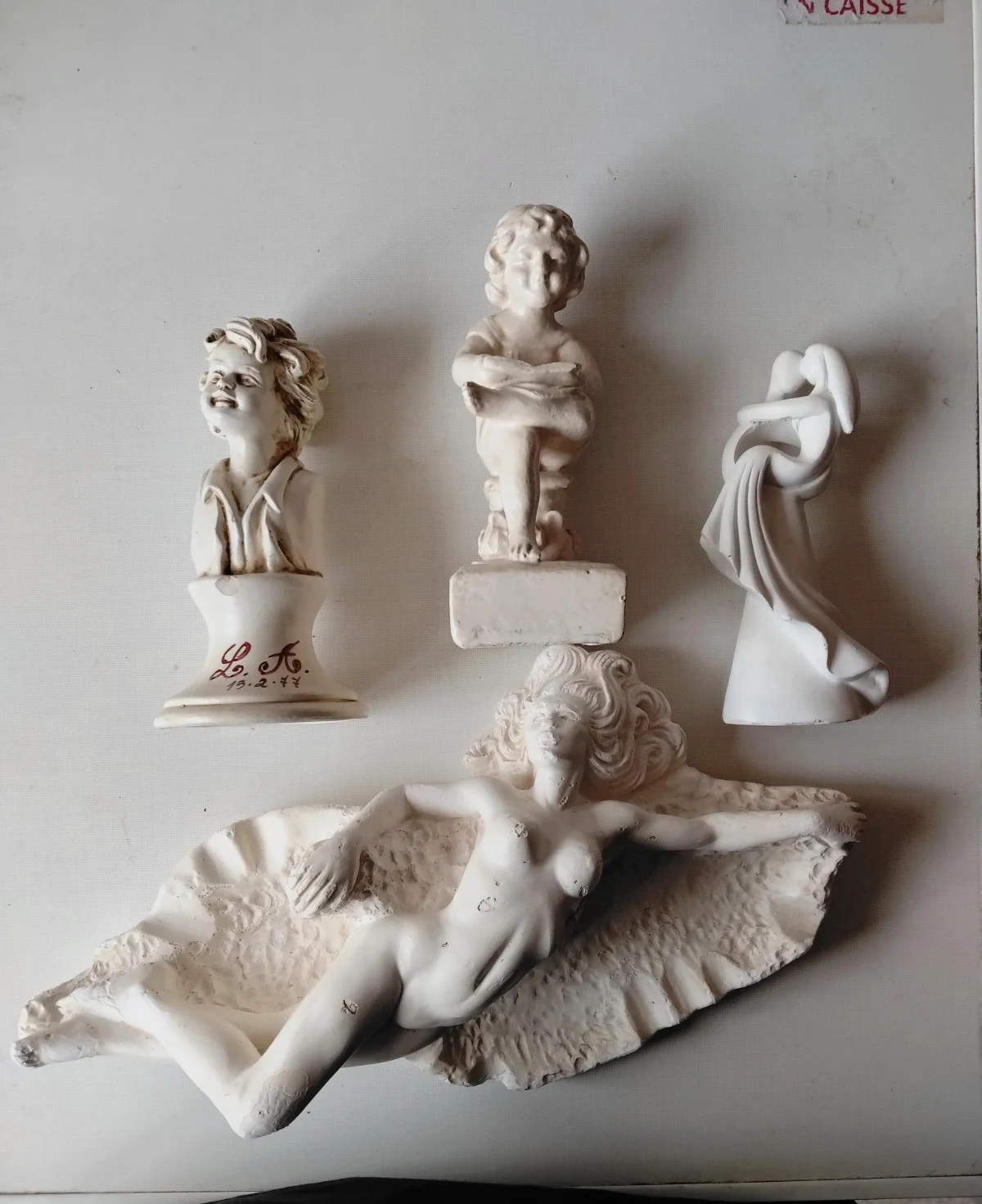 Lot de 4 Statuettes et Figurines de Décoration Vintage (Style Abstrait, Romantique)
