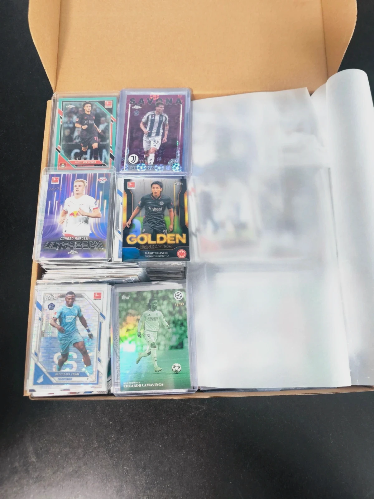 LOT cartes foot Topps Chrome Panini Match Attax – numérotées, RC, refractors – rare