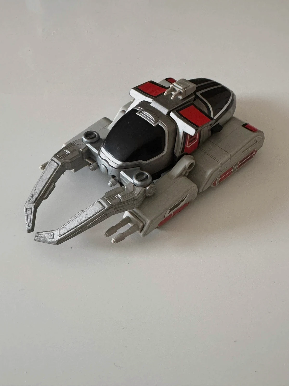 Véhicule vintage 1997 Bandai Beetleborgs Metallix Deluxe titane argent BV 16cm