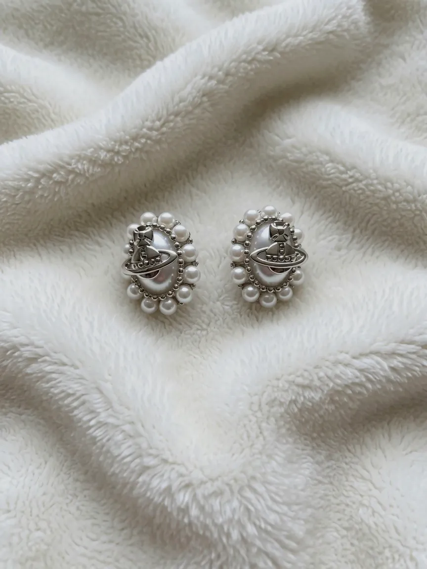 Boucles d'oreilles perles planet – Vivienne Westwood – argenté 3