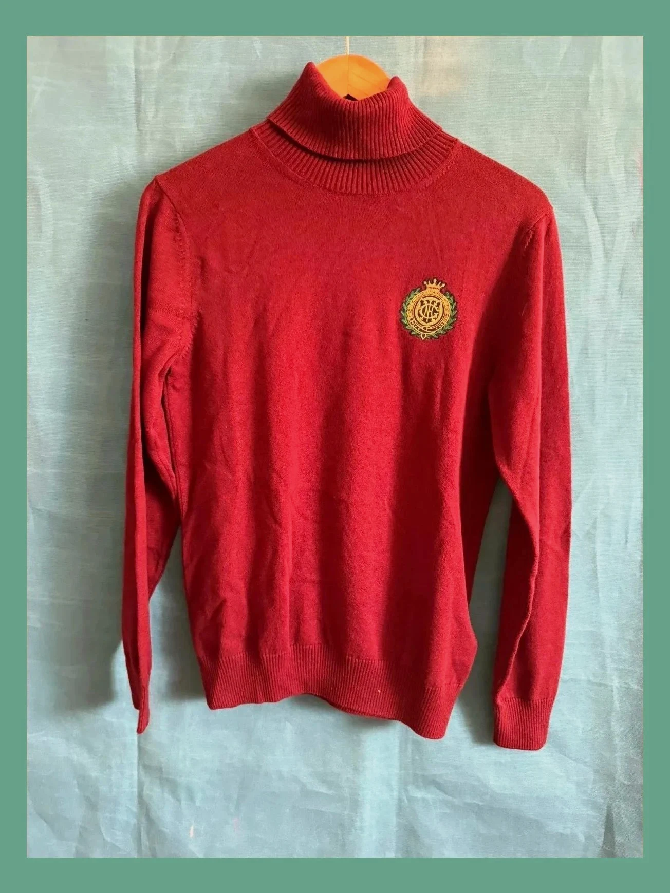 Jersey hombre cuello alto algodón y lana talla S 😍