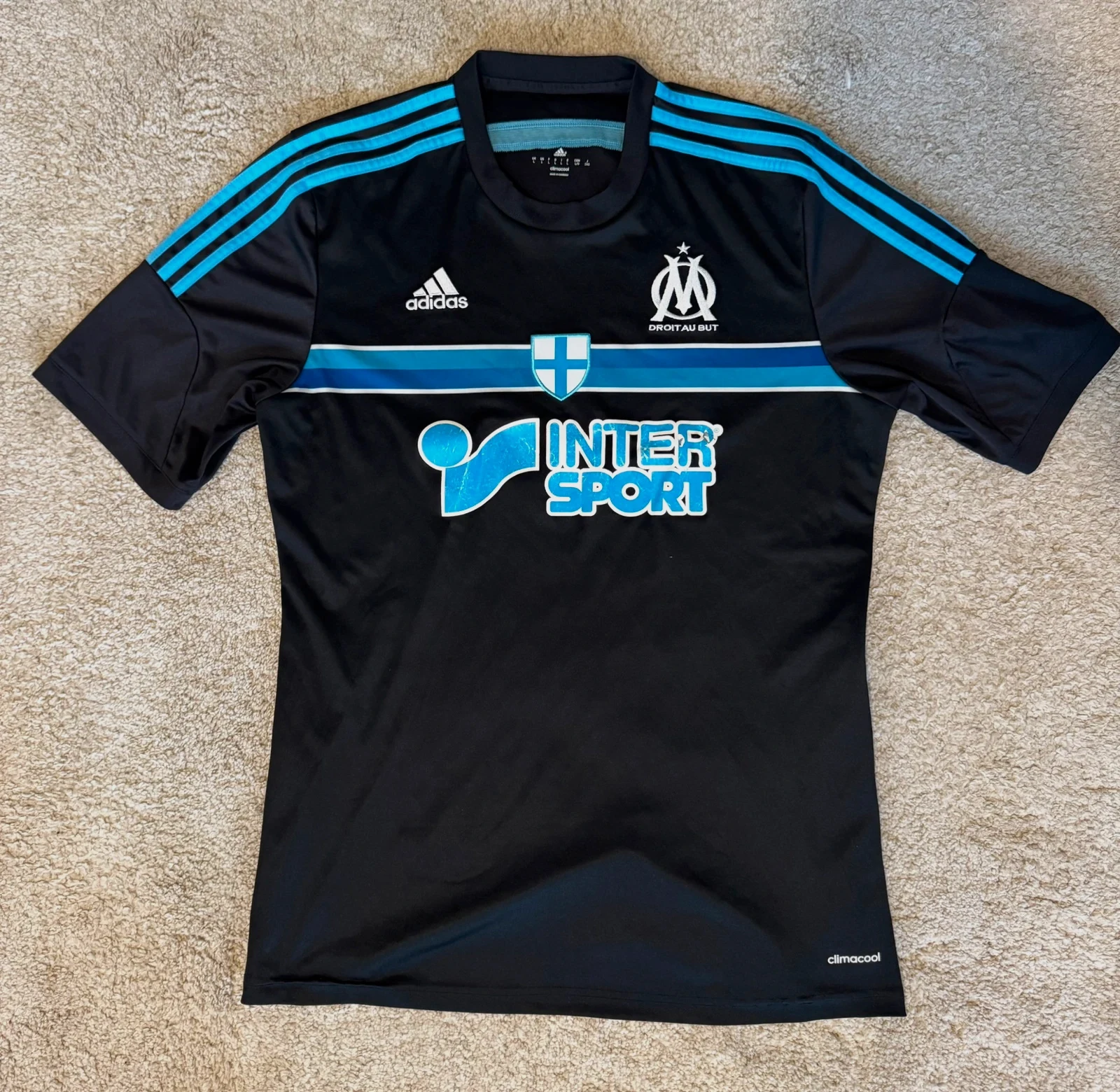 Maillot OM extérieur 2014 – Époque Bielsa – Pièce authentique & très rare – adidas – taille L