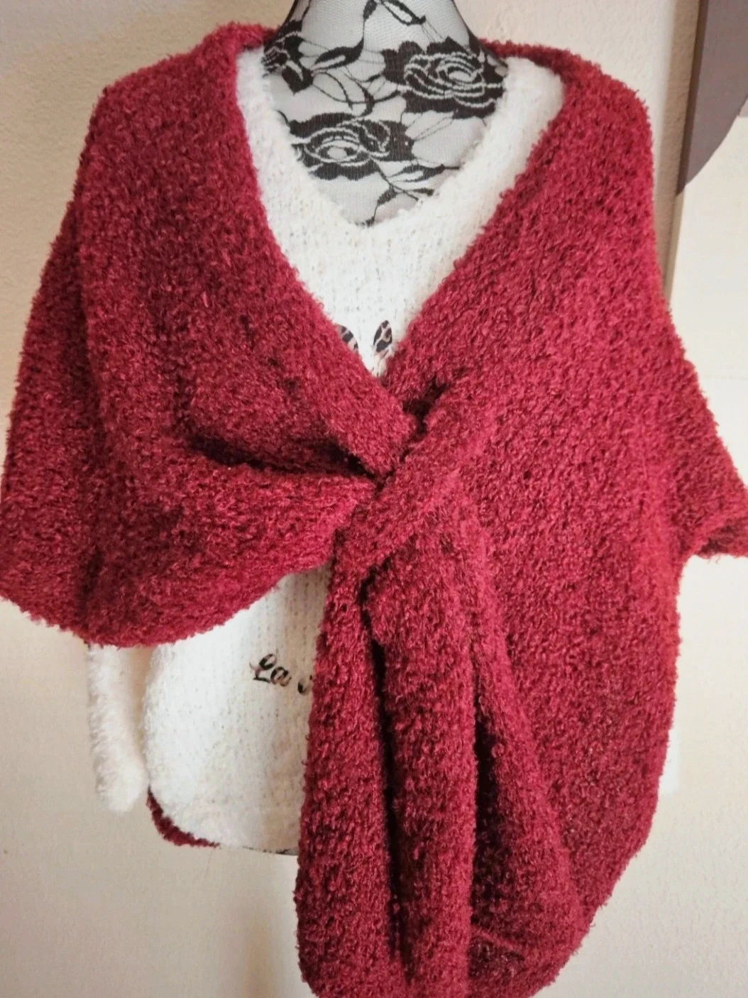 Magnifique Cape oversize à noeud - TU 36 au 44- Made in ltaly – Boutique Parisienne – taille XXL / 44 / 16