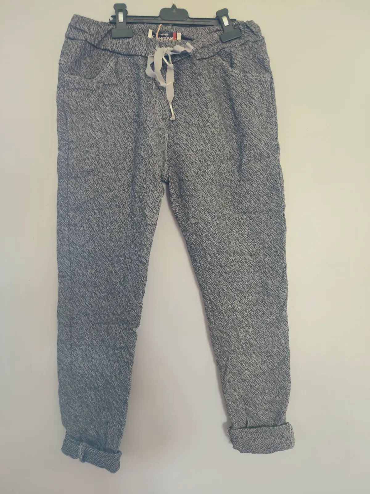 Pantalon fluide chino gris chine à lien – Capucine moda – taille Taille unique 2