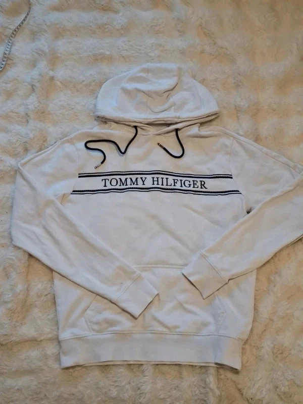 Sweat à Capuche Blanc "Tommy Hilfiger" T.M / S-M