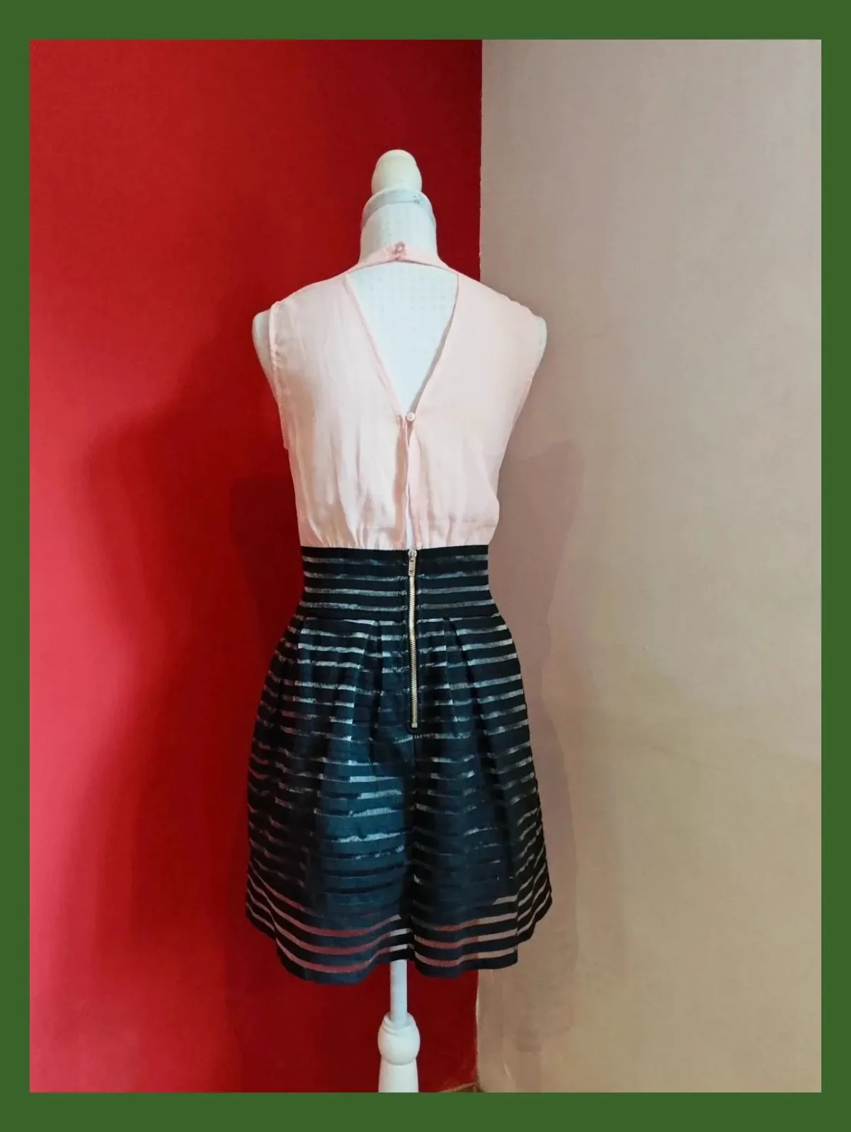 🌺 Precioso vestido para eventos rosa arriba y falda negra con transparencias – Allyson – taille M / 38 / 10 5