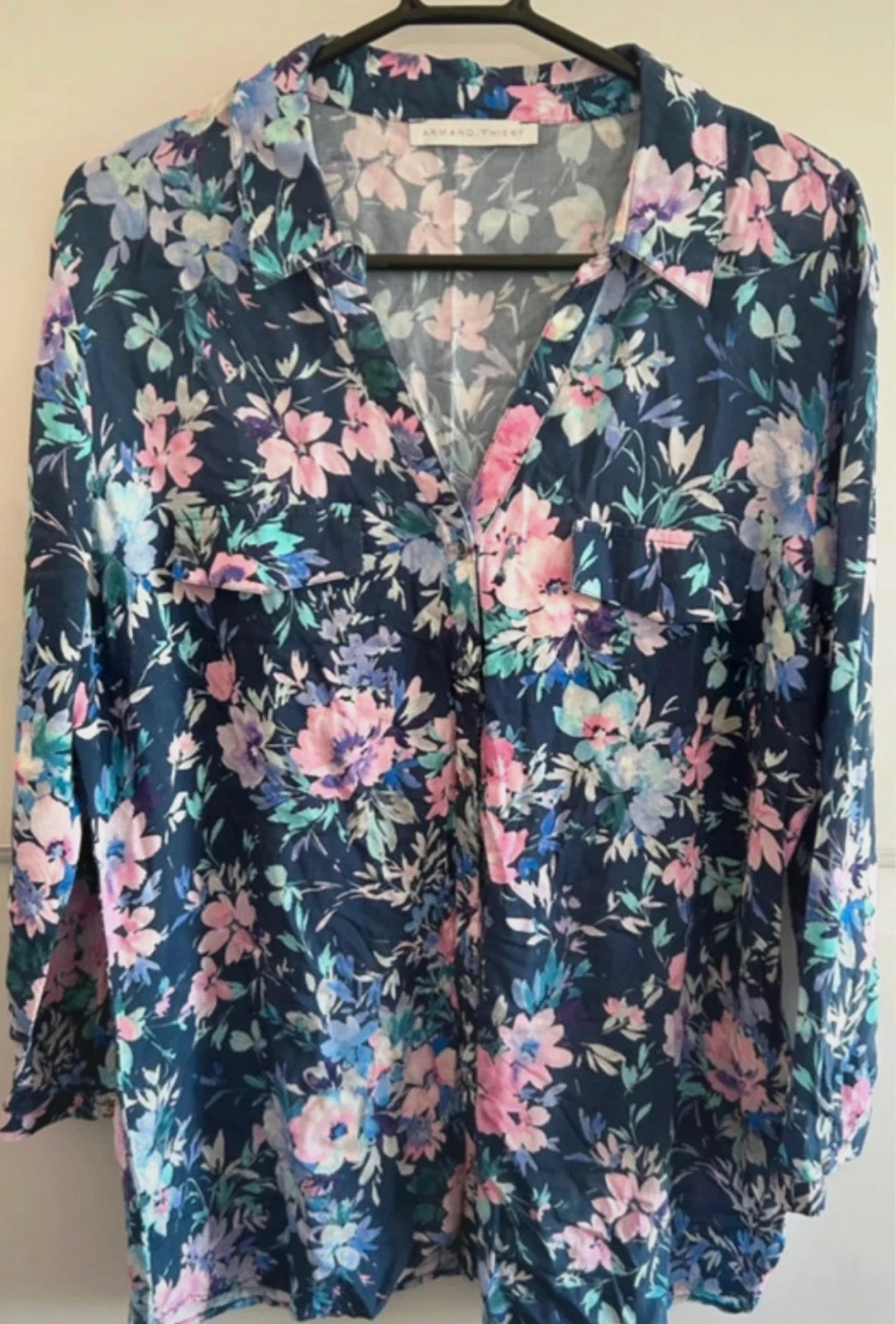 Chemise Armand Thiery 100% viscose fleurie fluide T40