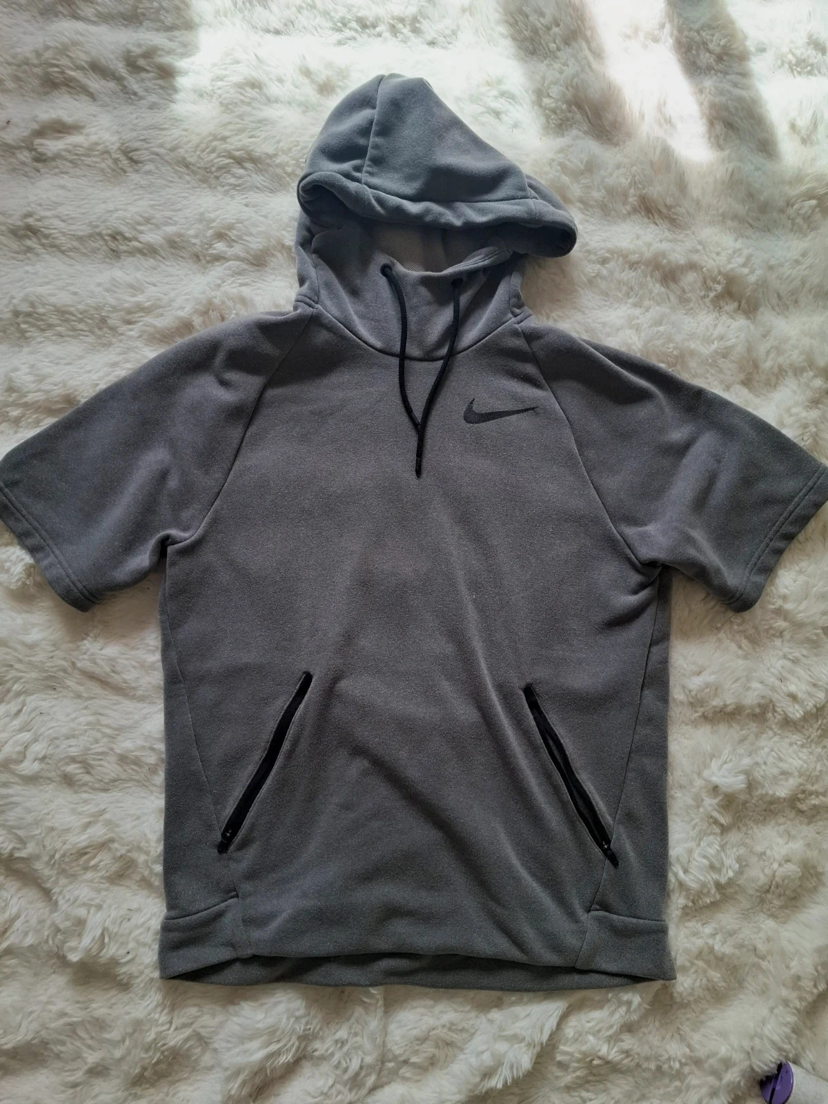 Sweat / Hoodie à Capuche Manches Courtes Nike Gris Tech Fleece T.S / S