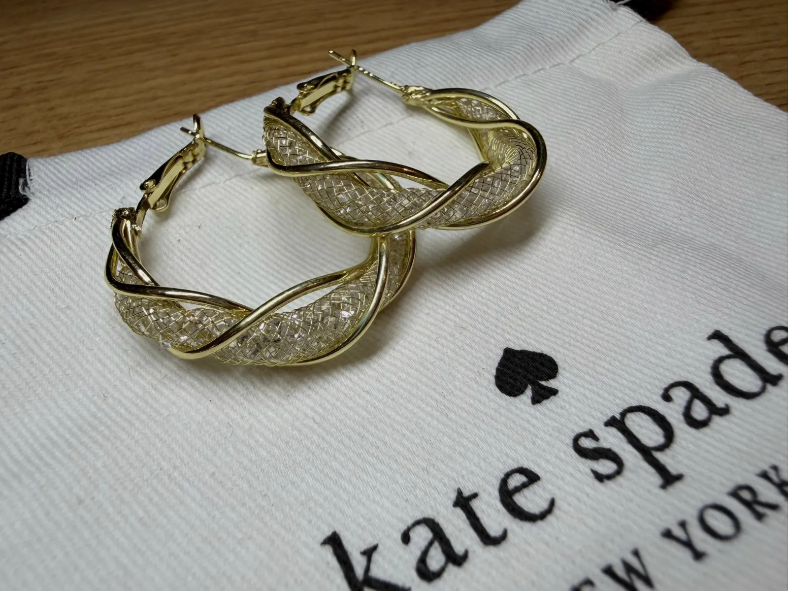 Boucles d'oreilles Kate Spade tressées – Kate Spade – doré – taille L 2