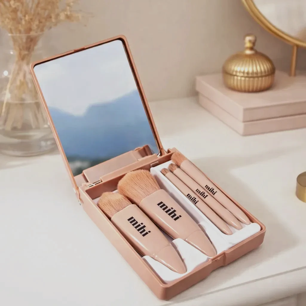 Kit de brochas Mihi con estuche espejo