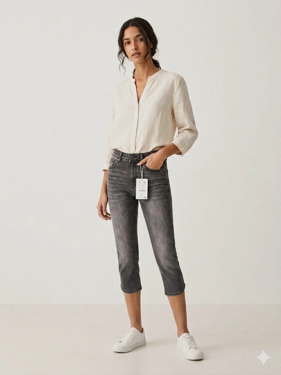 Capri jean gray and black 34