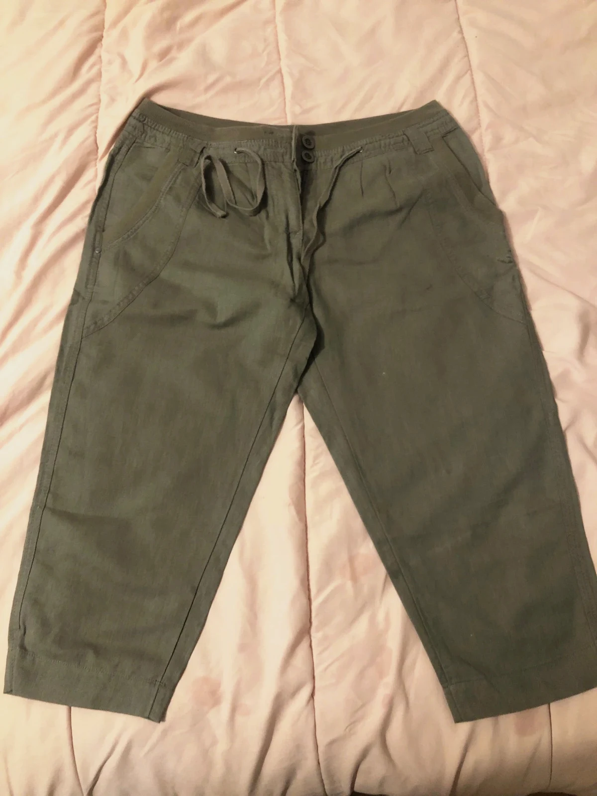 Pantacourt Femme Vert Olive Style Cargo/Décontracté