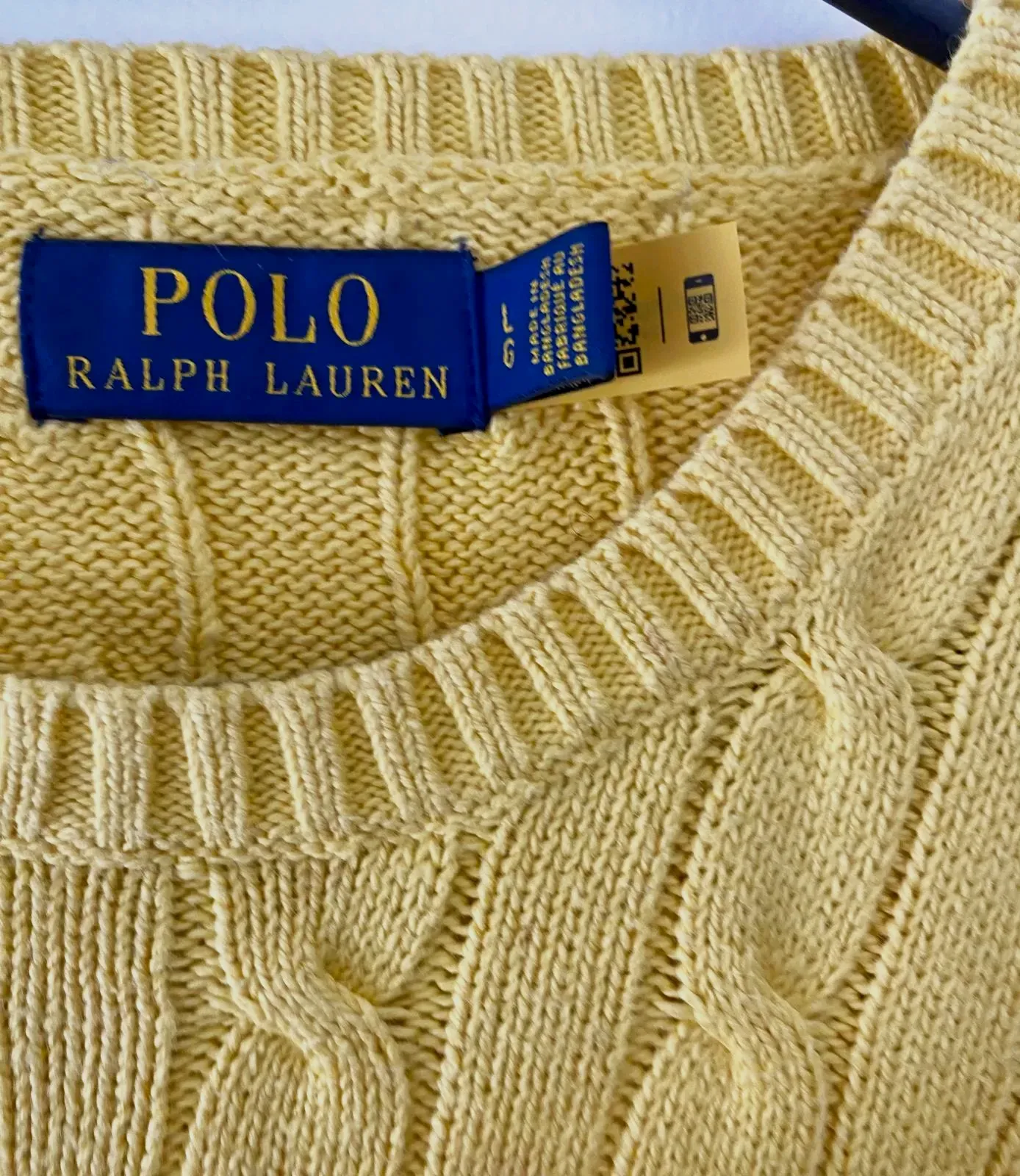 Pull Polo Ralph Lauren, pull torsadé en maille Taille : L – Polo Ralph Lauren – jaune – taille L 2