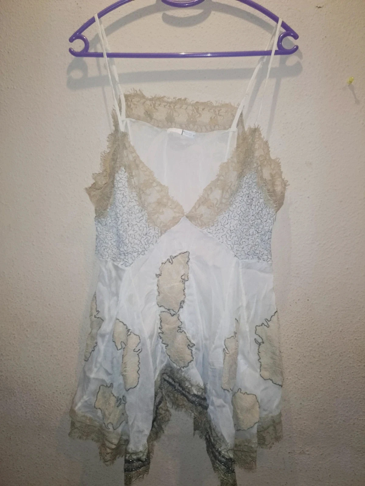 Zara Boho Lace Asymmetrical Camisole Top XL Fairy Grunge Y2K – Zara – taille XL / 42 / 14
