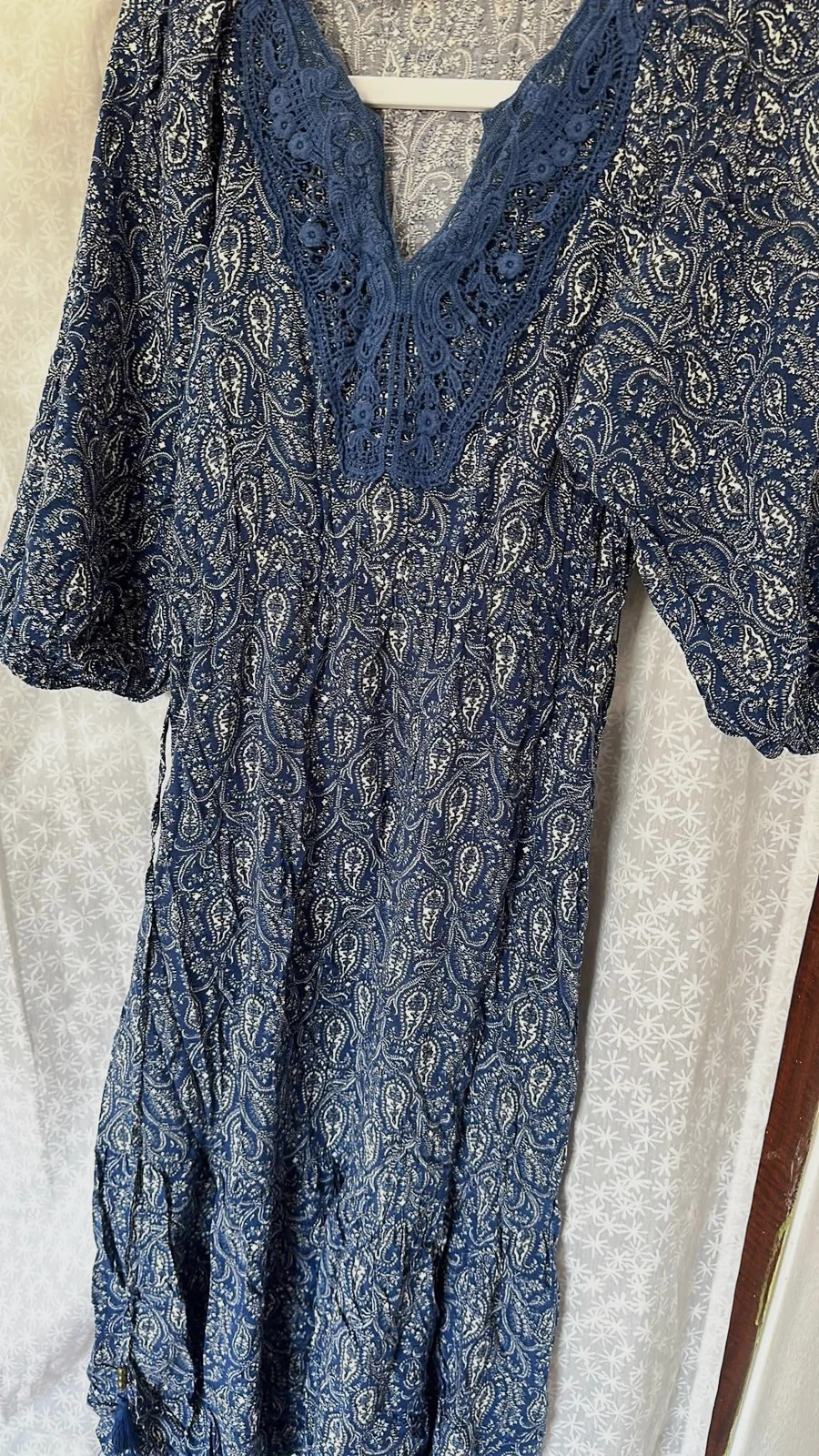 Vestido largo de color azul talla XS Springfield