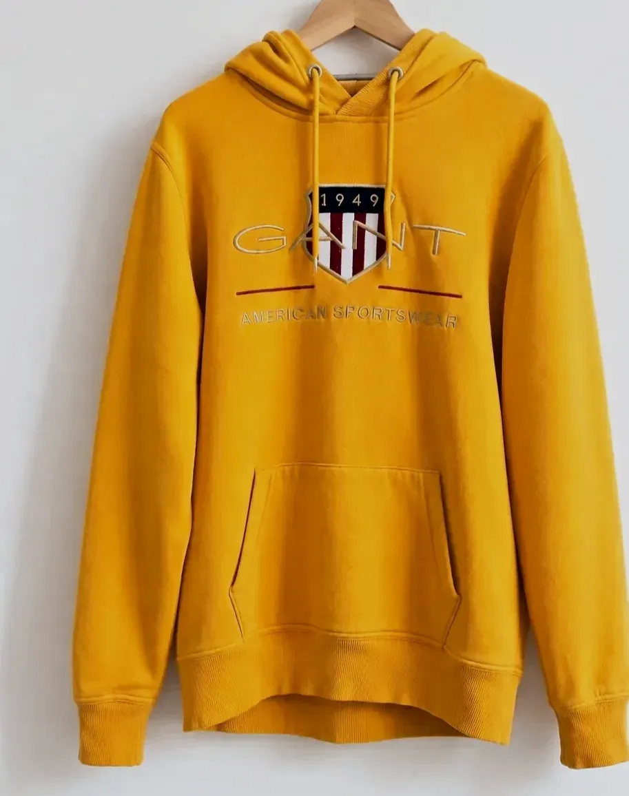 Sweat à capuche Gant jaune avec logo brodé taille S – Gant – jaune – taille S 2
