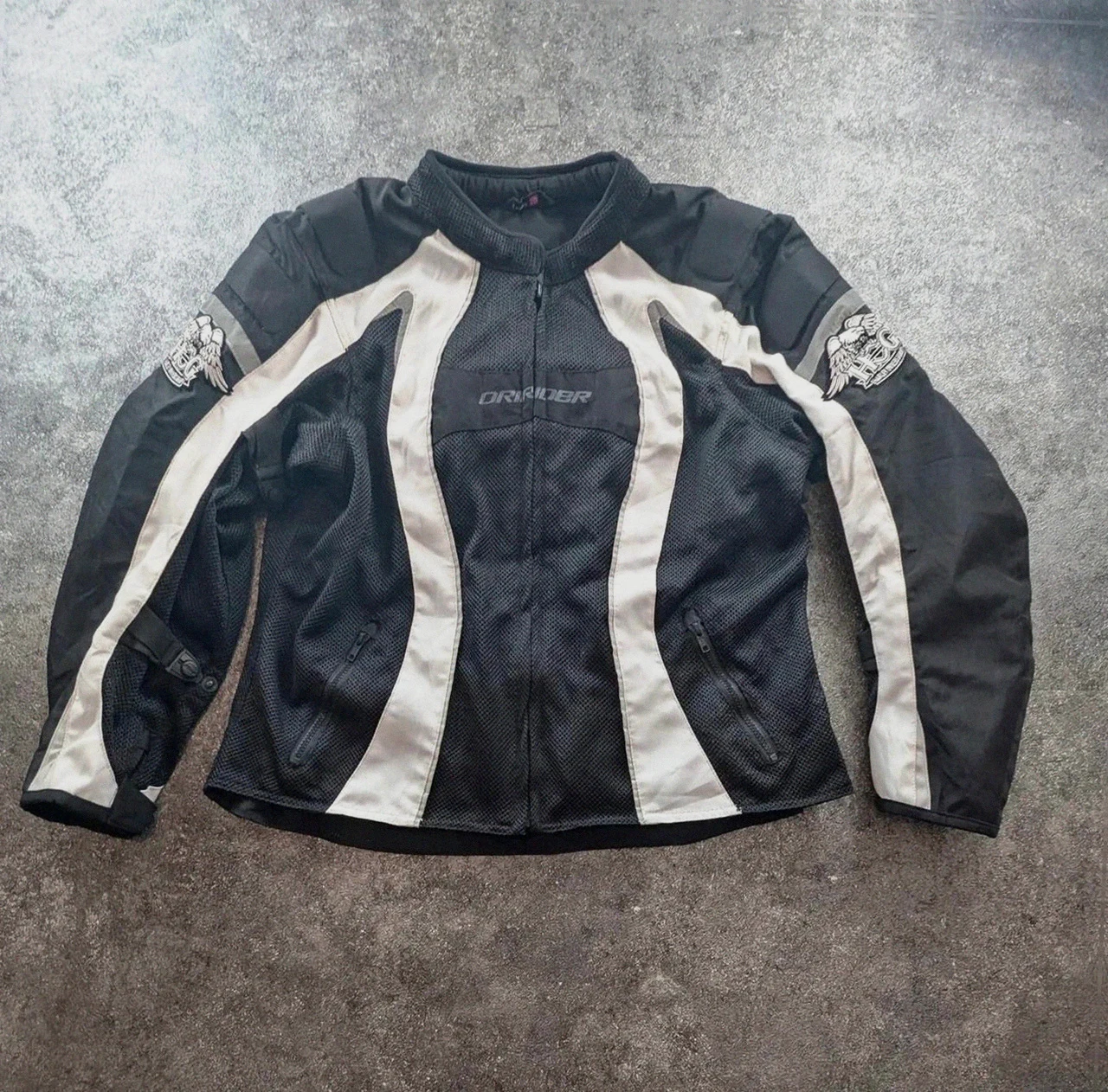Veste moto dririder vintage waterproof touring biker noir bleu ladies 20