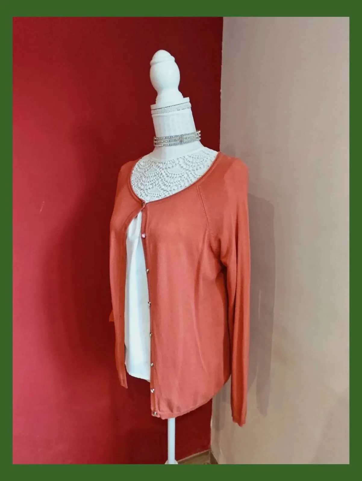 🌺 Bonita chaqueta de punto tono caldera ideal para entretiempo – Tripode – taille L / 40 / 12 2