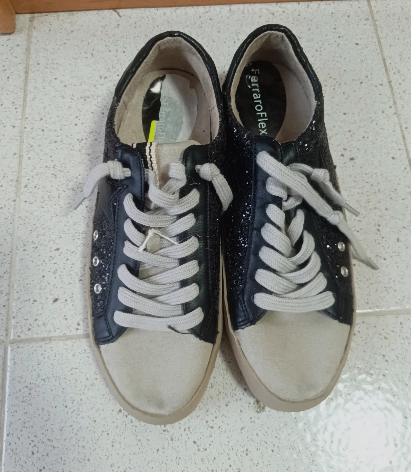 Zapatillas FerraroFlex Negras con Purpurina y Estrella – FerraroFlex – taille EU 37